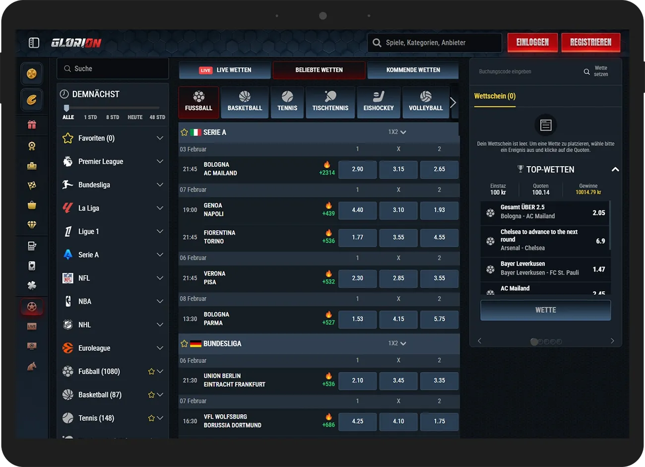 Glorion Casino Sportwetten
