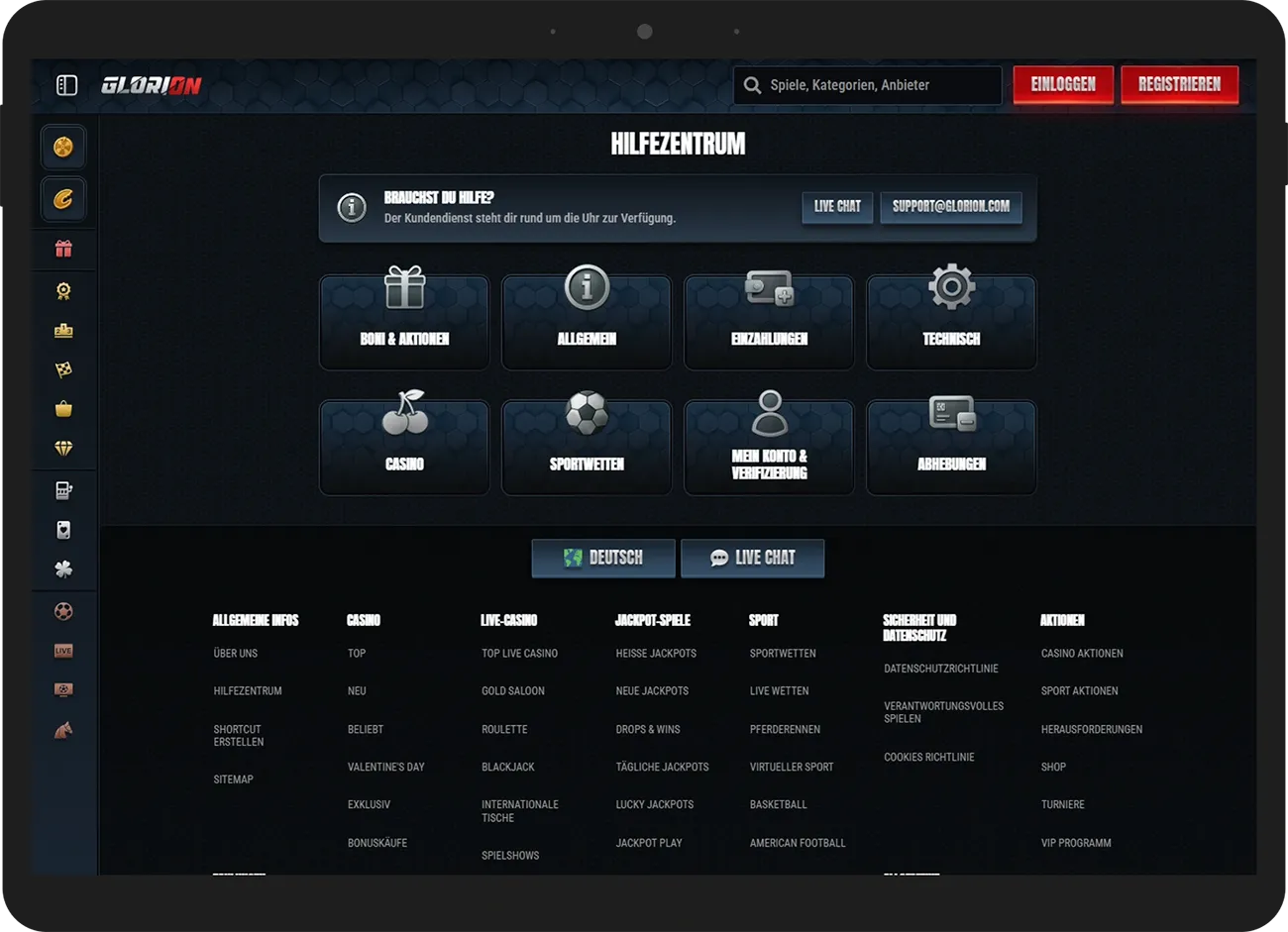 Glorion Casino Kundensupport